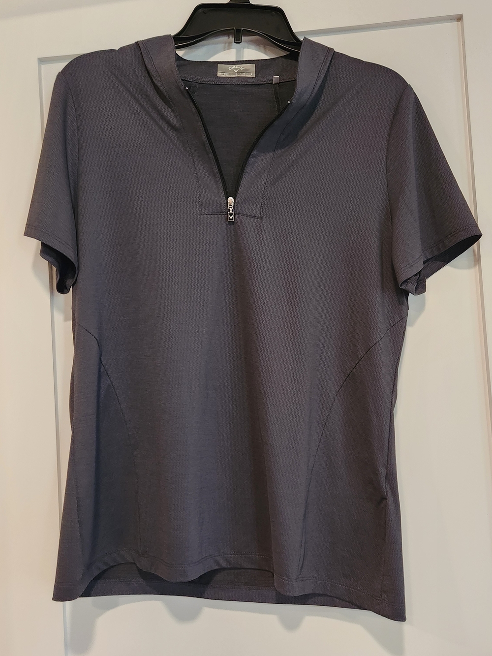 Callaway Opti-Dri Women's Mock Neck Quarter Zip Golf Polo Grey Large